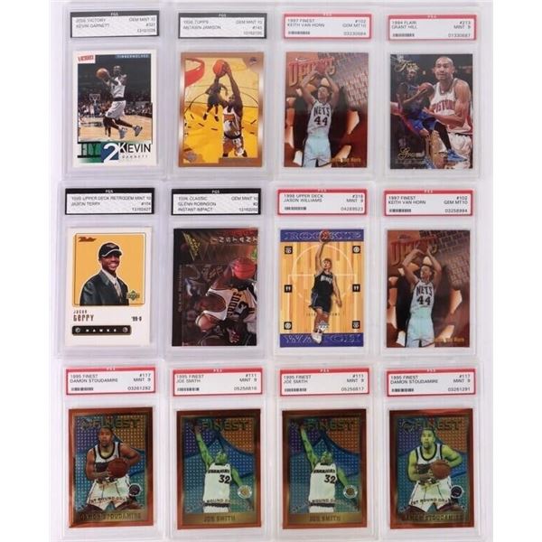 ASSORTED HIGH GRADE SLEEVED BASKETBALL CARDS -(12)