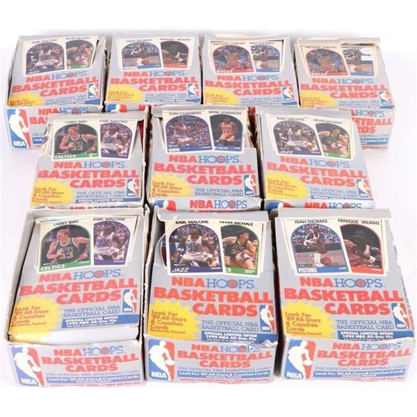 NBA HOOPS 1990 ALL-STAR PIN UNOPENED BOXES - (10)