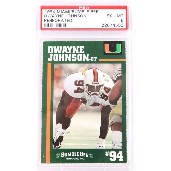 1994 MIAMI/BUMBLE BEE DWAYNE JOHNSON PSA 6 CARD