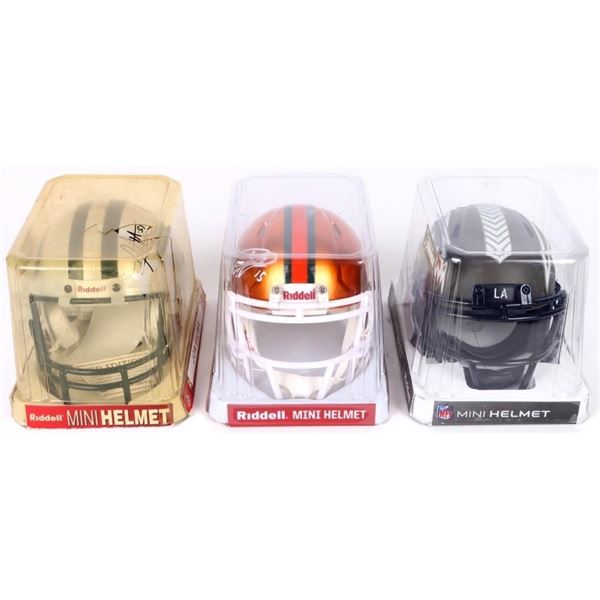 NFL/NCAA AUTOGRAPHED MINI FOOTBALL HELMETS - (3)