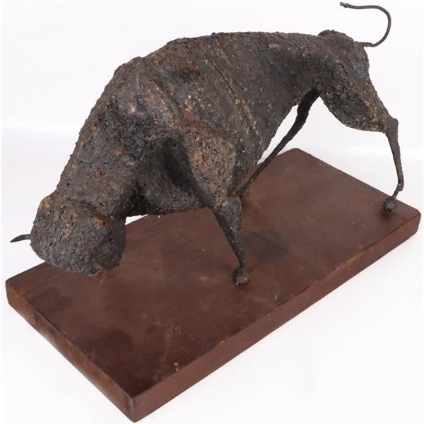 BRUTALIST MID CENTURY MODERN BUFFALO SCULPTURE