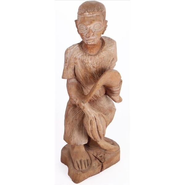 HAND-CARVED AFRICAN WOODEN TRIBAL STATUE