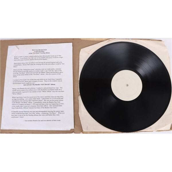 BEATLES "GET BACK" BOOTLEG ALBUM VINYL RECORD