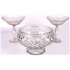 Image 1 : VINTAGE CRYSTAL ETCHED COMPOTES & FOOTED BOWL