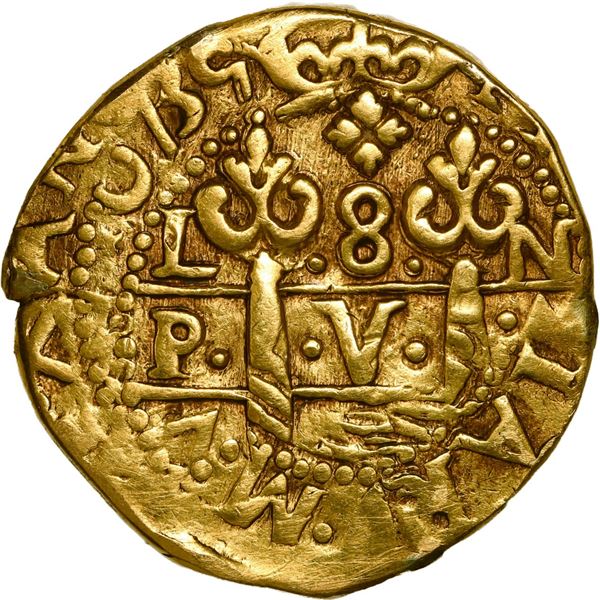 PERU, Lima, gold cob 8 escudos, 1735 N.