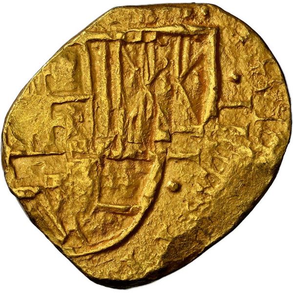 COLOMBIA, Bogotá, gold cob 2 escudos, Philip IV, assayer not visible (A below mintmark NR to left), 
