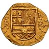 Image 1 : COLOMBIA, Bogotá, gold cob 2 escudos, 1646?, assayer R below denomination II to left, mintmark NR to