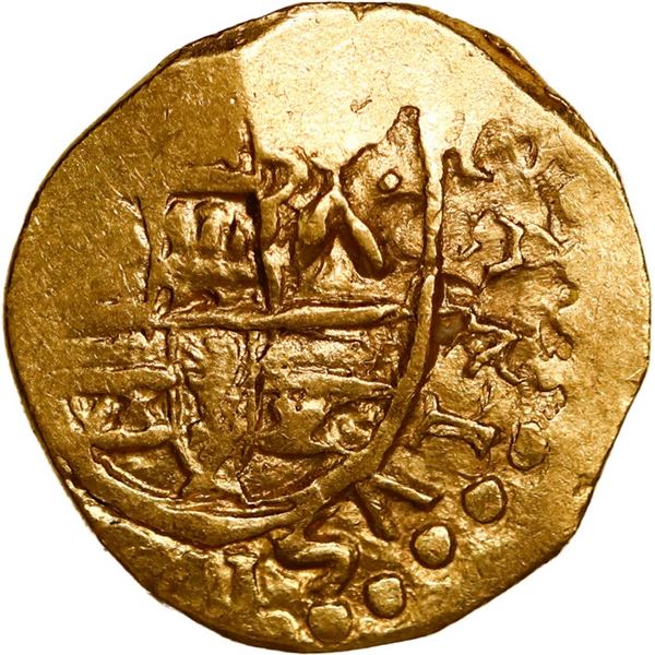 COLOMBIA, Bogotá, gold cob 2 escudos, (1701) (ARCE), king's name as CARLVS, rare.