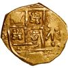 Image 1 : COLOMBIA, Bogotá, gold cob 2 escudos, (1709) no assayer (Arce), ball-tipped cross.