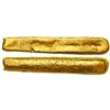 Image 1 : Gold "finger bar" ingot 548, 455 grams, tested at 21½K fine gold, marked with three partial tax stam