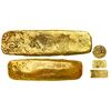 Image 1 : Gold bar ingot from Colombia, 915 grams, marked with fineness XXII (22K), circular tax stamp, and fo