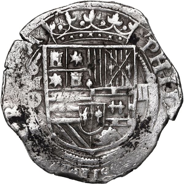 MEXICO, Mexico City, cob 4 reales, Philip II, assayer O below mintmark oM to left, denomination o-II
