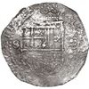 Image 1 : SPAIN, Seville, cob 8 reales, Philip II, assayer Gothic D at 4 o'clock outside tressure on reverse.