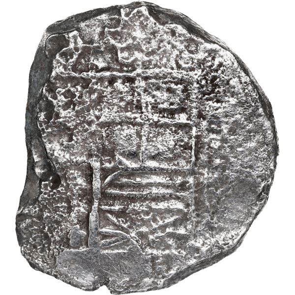 BOLIVIA, Potosí, cob 8 reales, Philip III, assayer T, quadrants of cross transposed, no Grade on cer