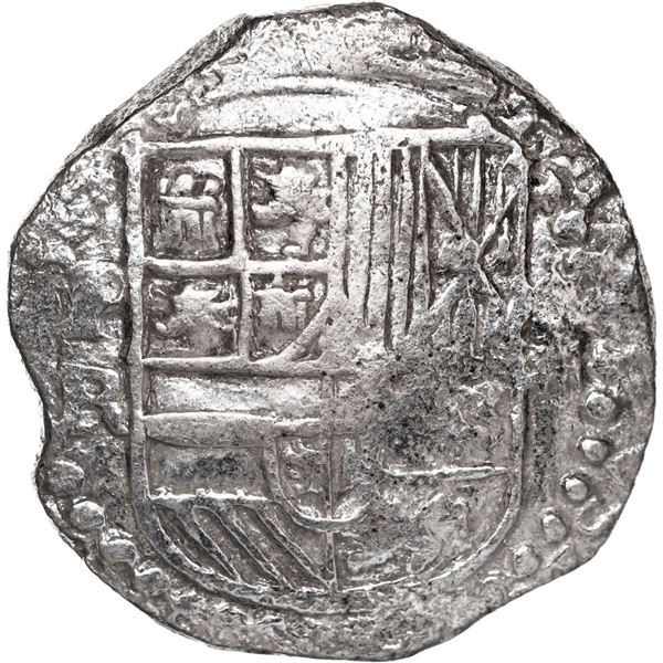 BOLIVIA, Potosí, cob 4 reales, Philip III, assayer RL (curved leg), Grade 1.