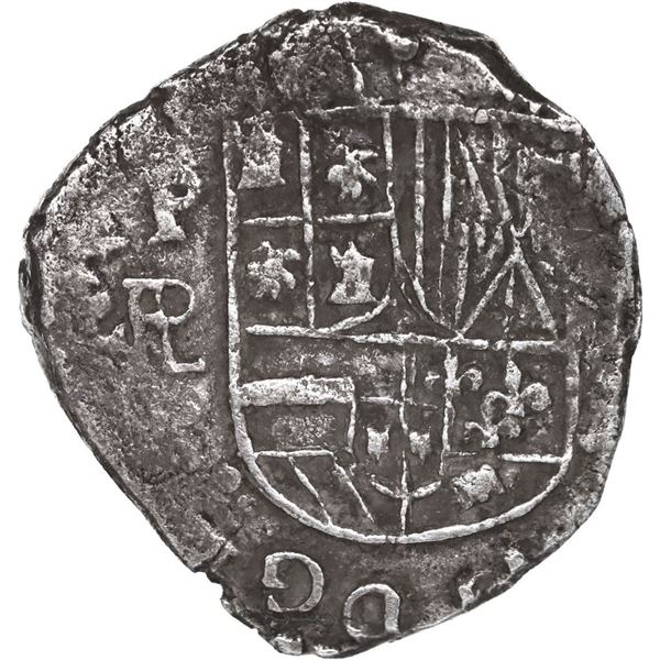 BOLIVIA, Potosí, cob 2 reales, 1618 PAL, rare, Grade 1.