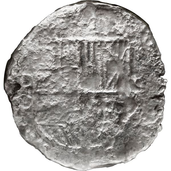 BOLIVIA, Potosí, cob 8 reales, Philip III, assayer Q, Grade 2, NGC / shipwreck effect (São José Ship