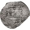 Image 1 : BOLIVIA, Potosí, cob 8 reales, Philip III, assayer Q, quadrants of cross transposed, rare, Grade 2, 