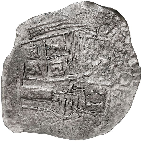 BOLIVIA, Potosí, cob 8 reales, (1617) M, Grade 2, NGC / shipwreck effect (São José Shipwreck Label).