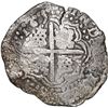 Image 2 : BOLIVIA, Potosí, cob 8 reales, 1650 (Spanish 5) O, with crowned-•F• countermark on