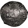 Image 1 : BOLIVIA, Potosí, cob 8 reales, 1650 (modern 5, with dots) O, with pentagonal crowned-1605 countermar