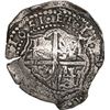 Image 2 : BOLIVIA, Potosí, cob 8 reales, 1651 E, with crowned-•F• (four dots) countermark on