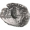 Image 2 : BOLIVIA, Potosí, cob 8 reales, 1651 E, with crowned-O and crowned-P countermarks on cross (very rare