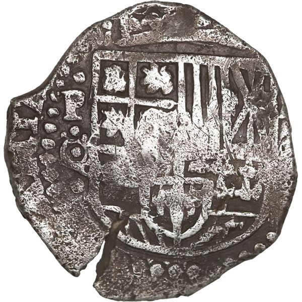 BOLIVIA, Potosí, cob 4 reales, (1649) O/Z, rare, with crowned-L countermark on cross, ex-Ponte, ex-M