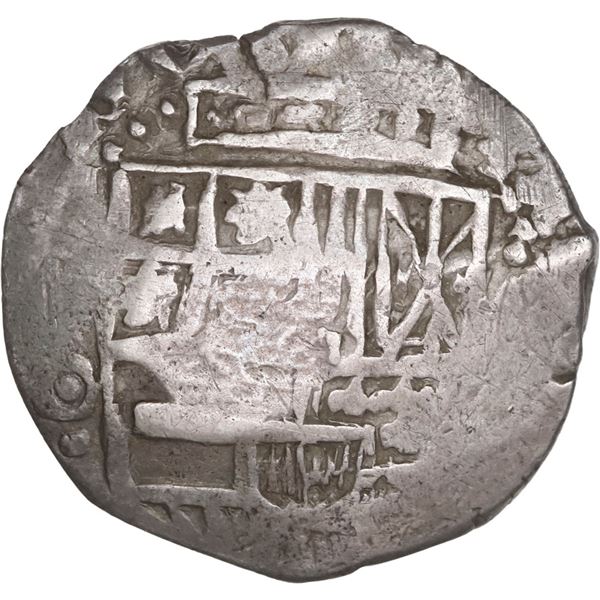 BOLIVIA, Potosí, cob 4 reales, (1649-50) O, with crowned-•F• (two dots) countermar