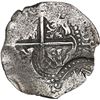 Image 2 : BOLIVIA, Potosí, cob 4 reales, (1651-52) E, with crowned-O and crowned-arms countermarks on cross (v