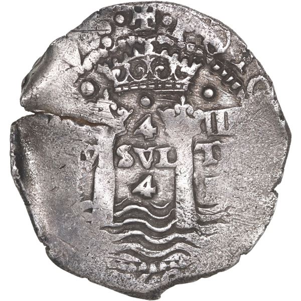 BOLIVIA, Potosí, cob 4 reales, 1652 E, transitional McLean Type I, ex-Ponte, ex-Ponterio, Janson Pla