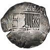 Image 1 : BOLIVIA, Potosí, cob 4 reales, (1651-52) (E), with crown-alone (rare variety) and arms countermarks 