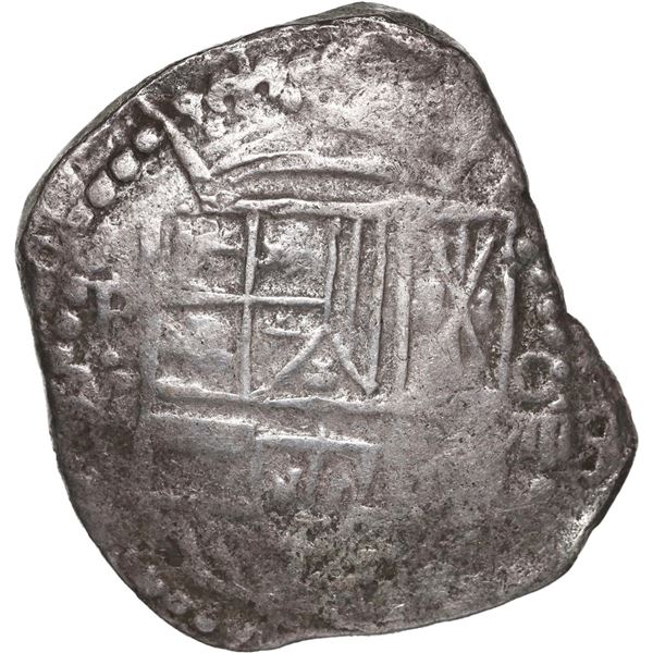 BOLIVIA, Potosí, cob 8 reales, Philip III, assayer M (pre-dated type), rare from this wreck.