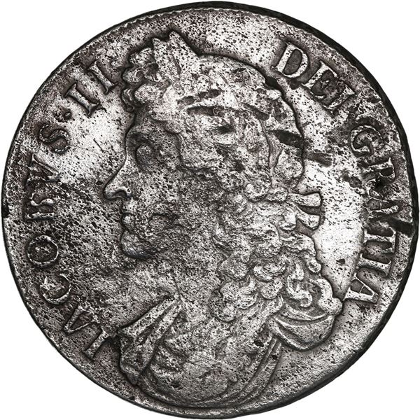 GREAT BRITAIN, London, England, crown, James II, 1688, QVARTO on edge.