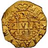 Image 1 : PERU, Cuzco, gold cob 2 escudos, 1698 M, HISPANIRVM error, broad flan ("Lima" cut), very rare, NGC M