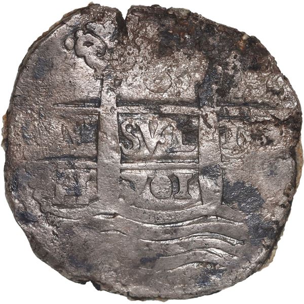 PERU, Lima, cob 8 reales, 1701 H, Charles II posthumous.
