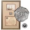 Image 1 : BOLIVIA, Potosí, cob 8 reales, 1710 Y, very rare provenance, housed in original frame with certifica