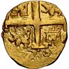 Image 2 : PERU, Lima, gold cob 4 escudos, 1750 R, mule with 8E cross side, rare, NGC MS 63 (Shipwreck Blue Lab
