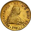 Image 1 : CHILE, Santiago, gold bust 8 escudos, Ferdinand VI, 1750 J, NGC AU details / cleaned (Shipwreck Blue