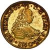 Image 1 : CHILE, Santiago, gold bust 4 escudos, Ferdinand VI, 1750/5 J, NGC MS 60 PL (Shipwreck Blue Label), e