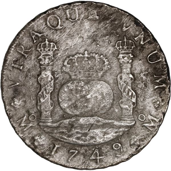 MEXICO, Mexico City, pillar 8 reales, Ferdinand VI, 1749 MF.