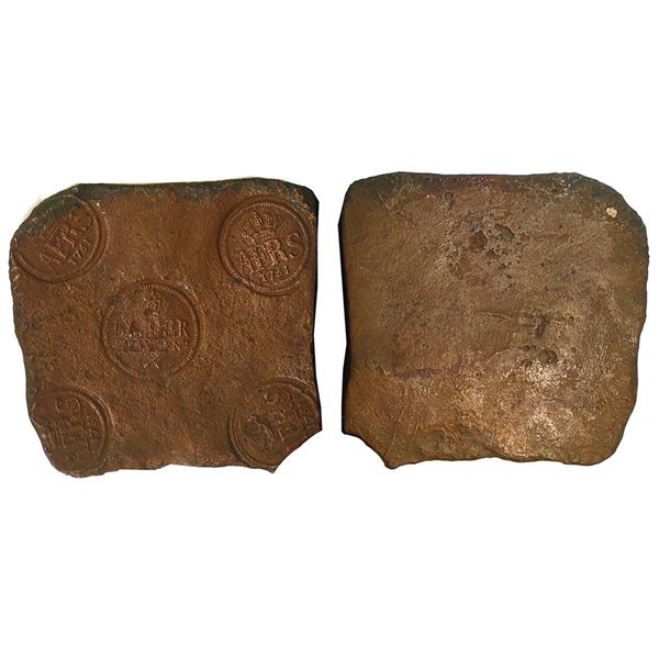 SWEDEN, Avesta mint, copper ½ daler "plate money", Adolf Fredrik I, 1751.