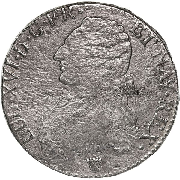 FRANCE, Limoges mint, ecu, Louis XVI, 1779-I, rare, ex-"Coconut wreck" Research Collection.