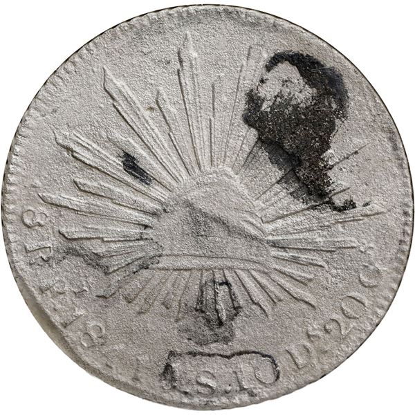 MEXICO, San Luis Potosí, cap-and-rays 8 reales, 1841 JS, NGC Shipwreck Effect (SS New York Shipwreck