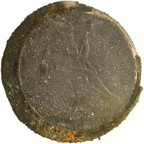 UNITED STATES, mint uncertain, Seated Liberty 25 cents (encrusted), 1855, with arrows, NGC Genuine (