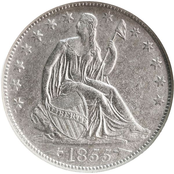 UNITED STATES, New Orleans mint, Seated Liberty half dollar, 1855-O, with arrows, NGC Shipwreck Effe