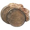 Image 1 : UNITED STATES, mints uncertain, clump of seven Seated Liberty half dollars from the S.S. Republic (1