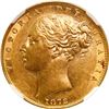 Image 1 : GREAT BRITAIN, London, England, gold sovereign, Victoria (young head), 1872, shield type, die number