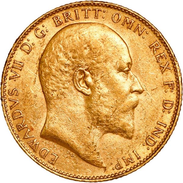 GREAT BRITAIN, London, England, gold sovereign, Edward VII, 1909, ex-Lloyd's.