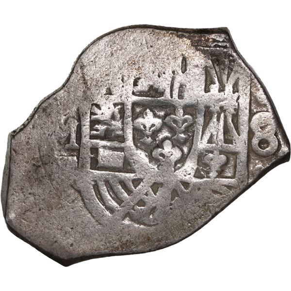MEXICO, Mexico City, cob 4 reales, Philip V, assayer J (1714-24), error denomination "8" to right, r